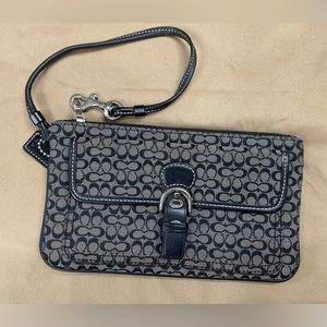 Coach Black and Gray Signature Clutch